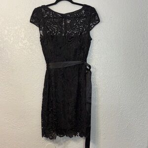Adrianna Papell Black Lace Mini Dress